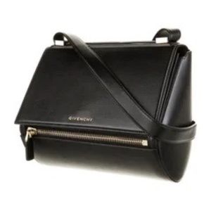 GIVENCHY Pandora Black Grained Calfskin Leather Pandora Box Medium Shoulder Bag